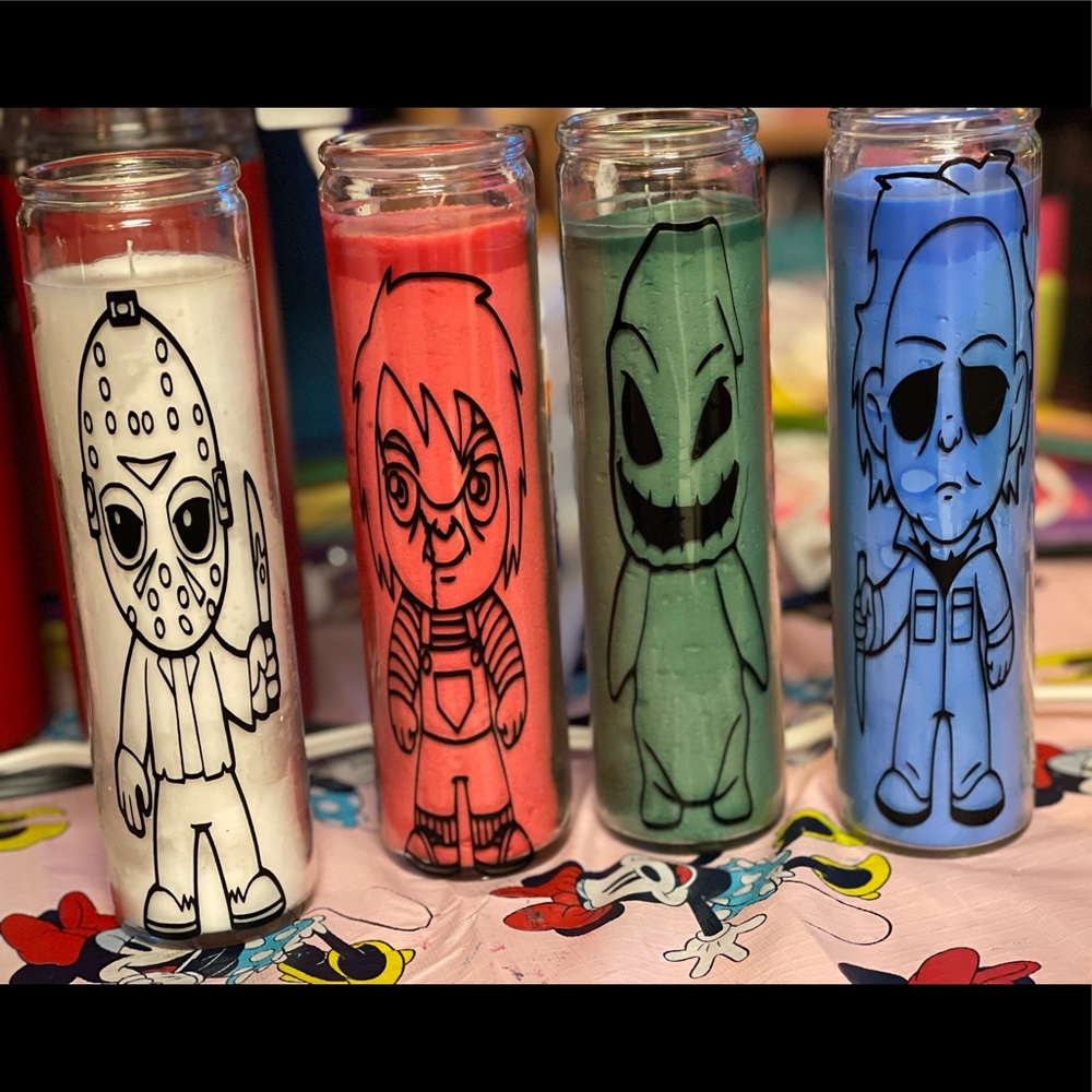 Spooky glass candles!! $80 for all pictured